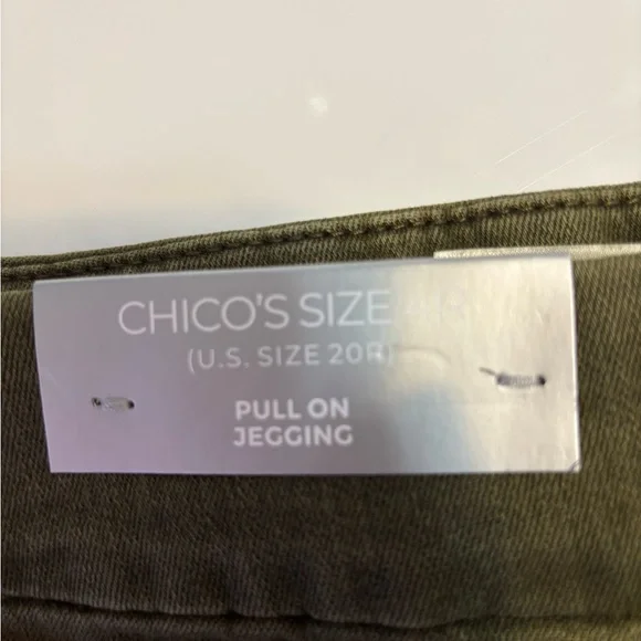 Chico’s Pull On Jegging Pants Olive Green NWT Size 20 Chico’s 4 - Picture 5 of 6